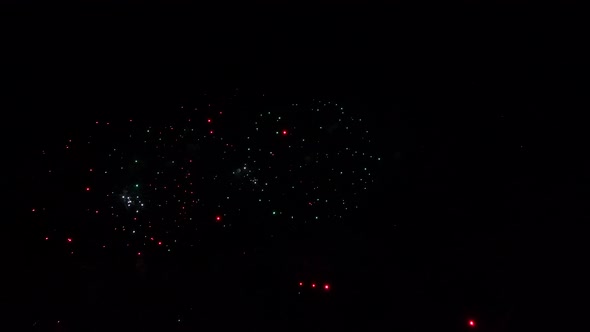 Real Colourful Fireworks on Deep Night Sky 4Th of July Independence Day Celebration 2022 High alt
