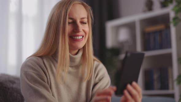 Woman Using Mobile for Video Chat