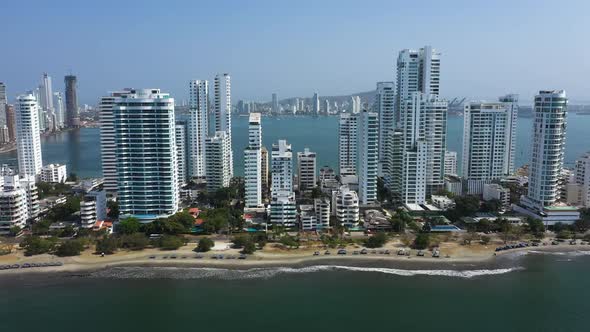 Aerial View of Cartagena Caribbean Sea