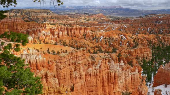 Bryce Canyon National Park, Utah, USA. Giant Orange Hoodoos and Natural Amphitheaters, Partly alt