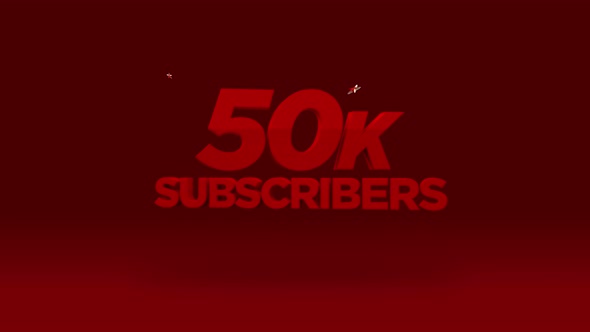 Set 3-7 Youtube 50K Subscribers Count Animation 4K RES