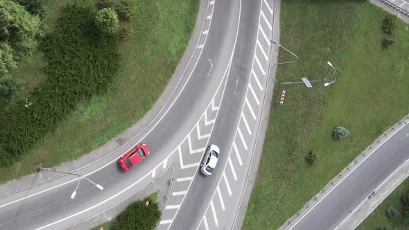 Cars on the Road Aerial View alt