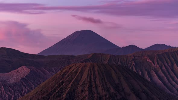 Bromo Tengger Semeru National Park, Indonesia, Timelapse - Close-up of the Mount Bromo volcano
