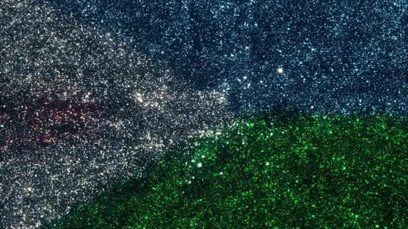 Djibouti Flag With Abstract Particles