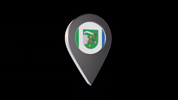 3d Animation Map Navigation Pointer With Flag Of Valka (Latvia) With Alpha Channel - 2K alt