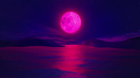 Neon Full Moon