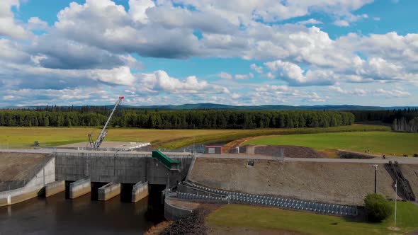 4K Drone Video of Moose Creek Dam, Tanana River Levee and Chena River near Fort Wainwright, Alaska alt