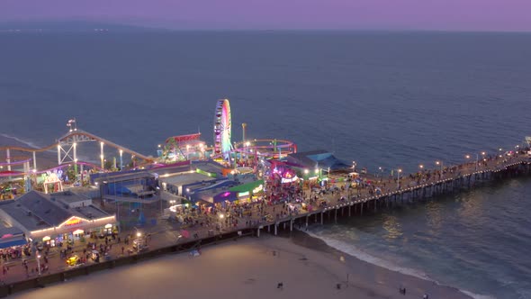 Aerial Observation Around the Pacific Park Located on the World Famous Santa Monica Pier alt
