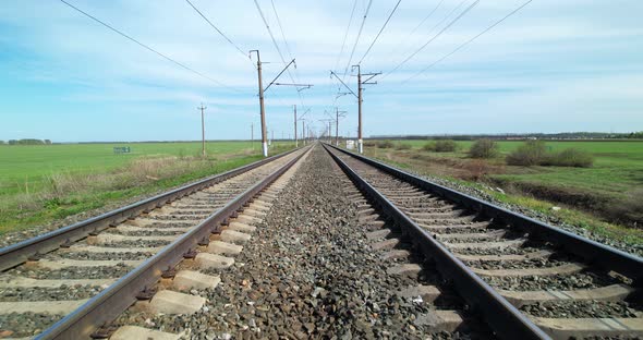 Railway Tracks Aerial View alt