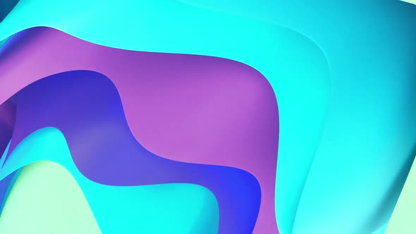 Abstract Wavy Colorful 3d Shapes V2