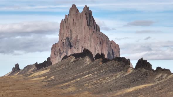 Cinematic Cliff with Clouds in Blue Sky on Motion Background Parallax Effect alt