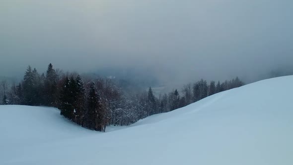 Fog and Mist in the Mountains at Winter