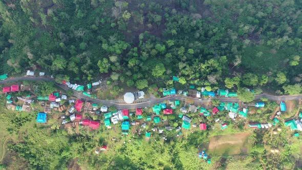 Aerial view of Lushai, an heritage small village in Sajek Valley, Bangladesh. alt
