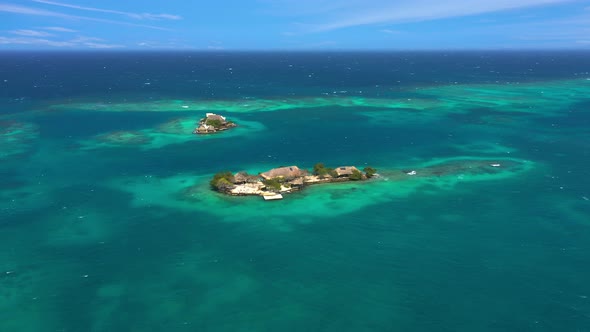Bungalow Resort in the Rosario Islands Near Cartagena Colombia Aerial View alt