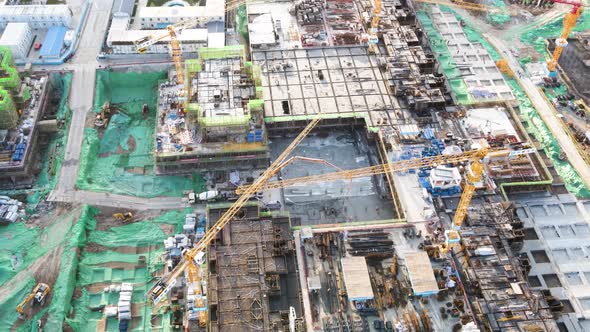 Aerial Photography Of Urban Construction Tower Crane Construction Site Construction  alt