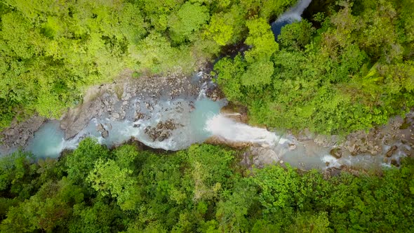Aerial view of Catarata del Toro waterfall in Costa Rica. alt
