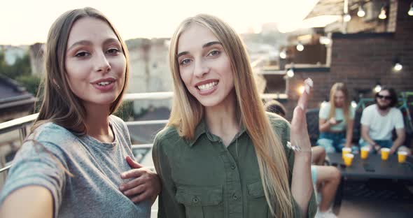 Female Bloggers Broadcasting Smartphone