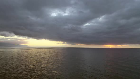 Magnificent Sunset on the Atlantic Ocean Coast On the Island of Tenerife