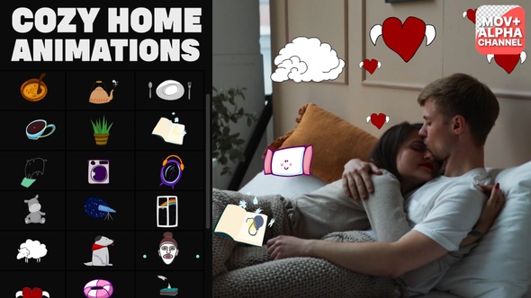 Cozy Home Stickers | Motion Graphics