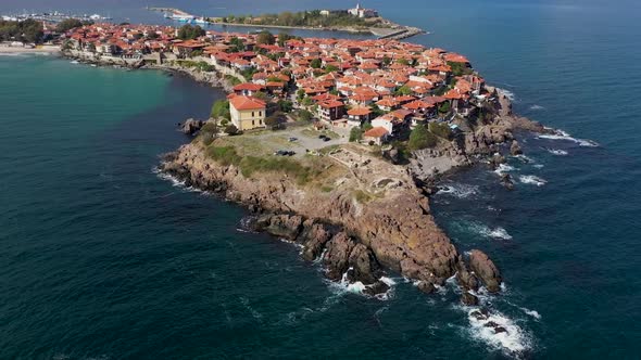 Aerial view to Sozopol city alt