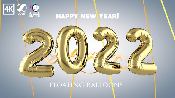 Inflated New Year 2022 Balloons