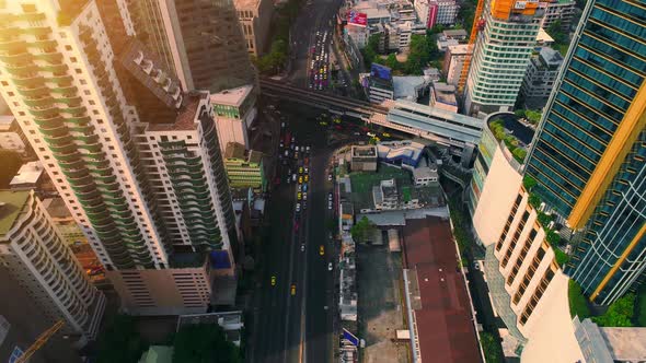 Bangkok Thailand Aerial City View Drone Footage over the City. alt