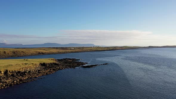 Aerial View of the Amazing Coast at St Johns Point Next to Portned Island in County Donegal  Ireland alt