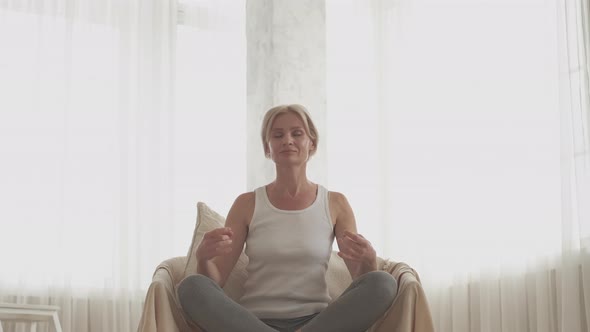 Relaxation Practice Peaceful Woman Home Meditation alt