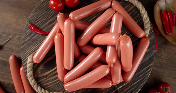 A Bunch of Boiled Sausages Is Slowly Rotating. 