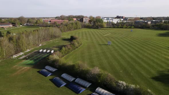 University Of Warwick Campus Spring Season Aerial View From Cricket Pitch Editorial
