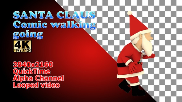 Santa Claus Comic Walking Going