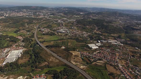 Drone Footage of Highway Country Side alt