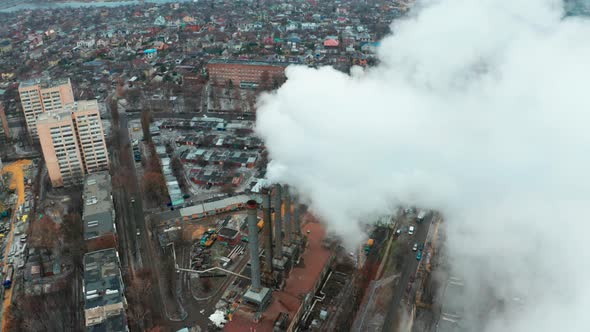 Air Pollution Harmful Emissions Industry in a Residential Area of the City alt
