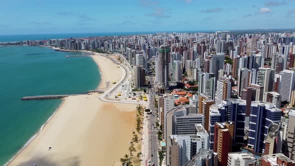 Tropical beach scenery of Fortaleza. Northeast Brazil. Ceara state. alt