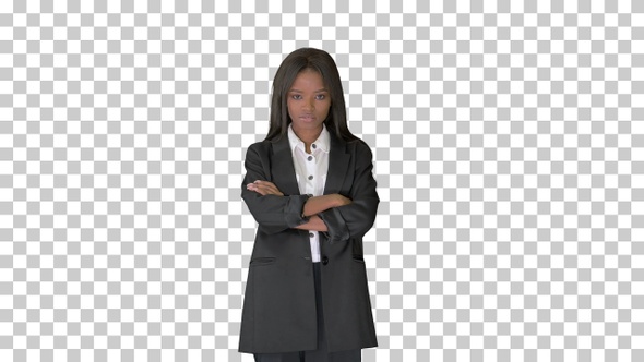 Confident african american businesswoman, Alpha Channel alt