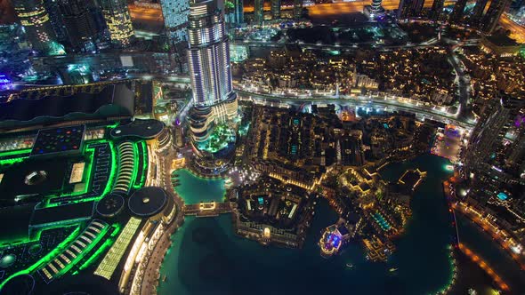 Downtown Dubai Aerial Panorama Time-lapse alt