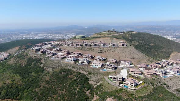 Aerial View of Upper Middle Class Neighborhood Around Double Peak Park in San Marcos alt