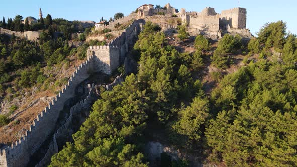Alanya Castle - Alanya Kalesi Aerial View. Turkey alt