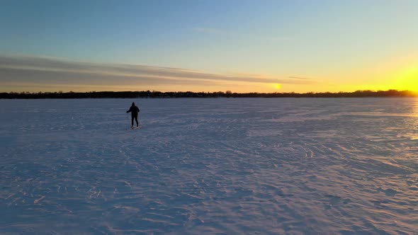 cross country ski during an amazing winter sunset, winter sports, travel explore minnesota meet minn alt
