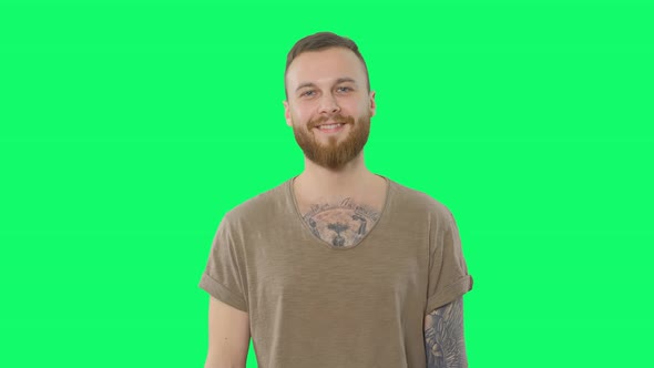 Happy Handsome Man on Chroma Key alt