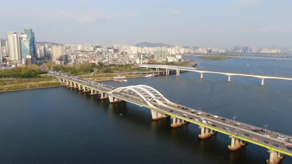 City Han River Bridge Road Traffic