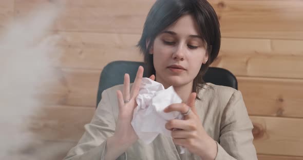 Angry Mad Young Woman Throws Her Paper Work Away Feeling Despair Frustration