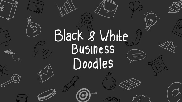 Black And White Business Doodles