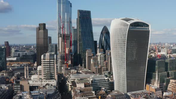 Modern Futuristic Buildings Made From Glass and Steel in Business District alt