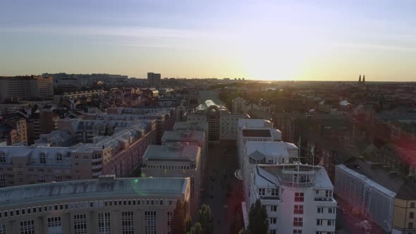 Southern Stockholm City at Sunset Aerial