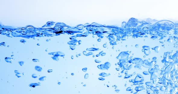 Many Bubbles in Water Close Up Abstract Water Wave with Bubbles in Slow Motion alt