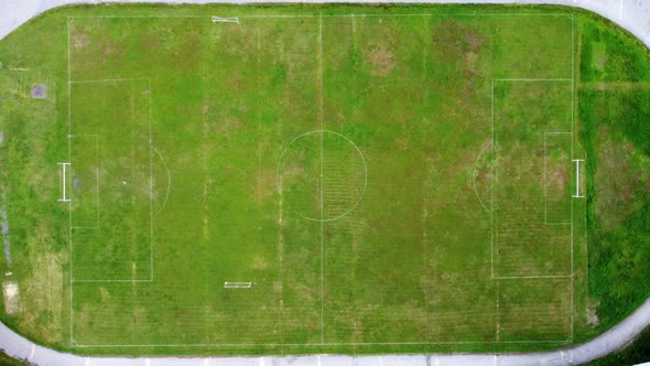 Aerial View of the Old Football Field Stadium