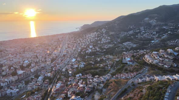 Alanya, Turkey - a Resort Town on the Seashore. Aerial View alt