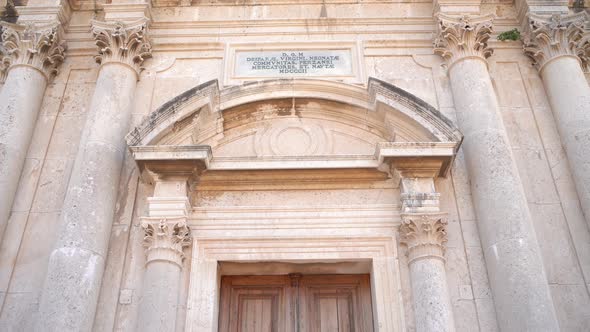 Main Entrance with Columns to the Church of the Our Lady Birth alt