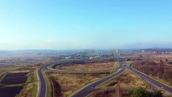 Ring Road Cars Aerial View